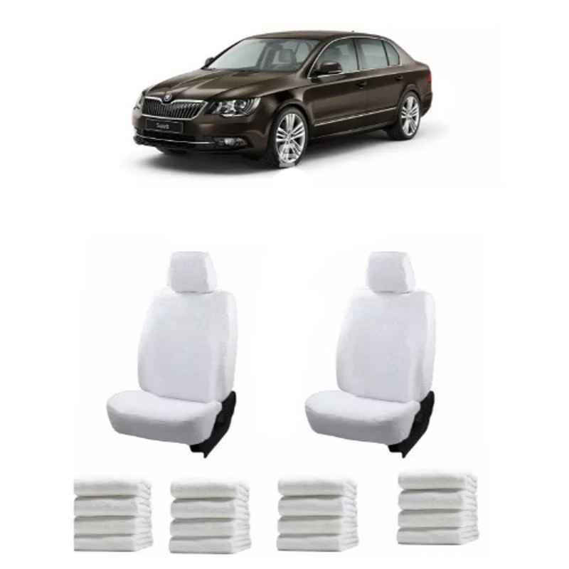 Oscar White Aut-Sn-4091 Towel 1 Pcs\\Set Skoda Super-B Car Seat Cover