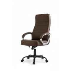 Newturn Rolex Synthetic Rexine Brown High-Back Ergonomic Office Chair with Metal Base Stand