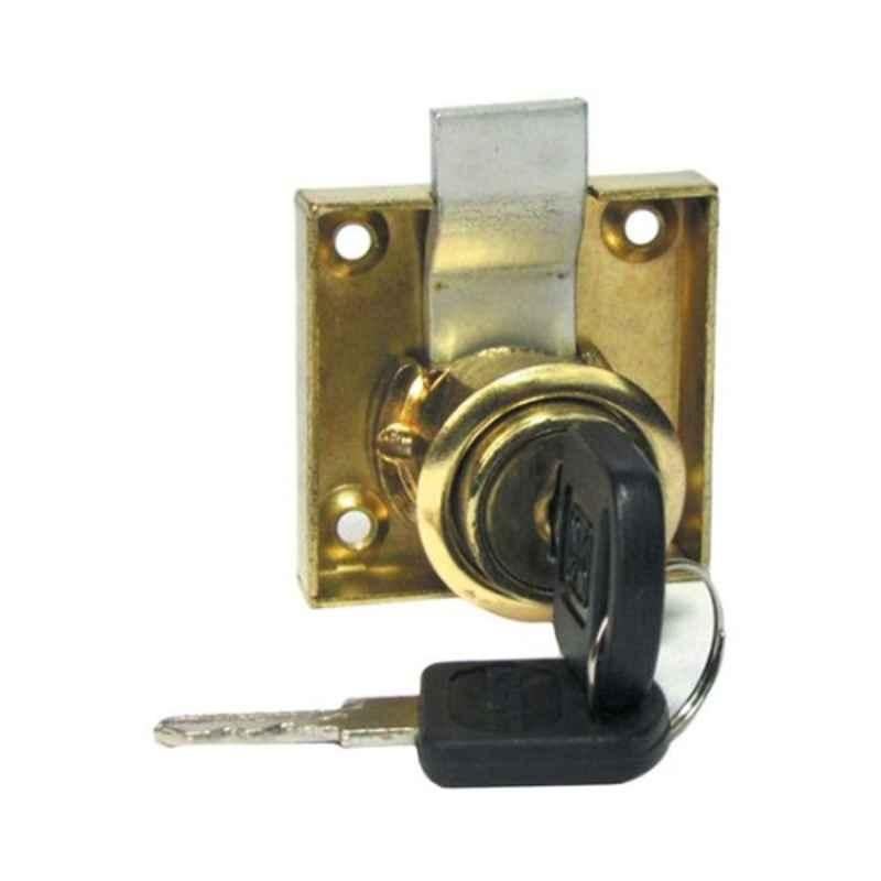 Armstrong 7x7x3cm Gold Drawer Lock & Key, 50720BPDL