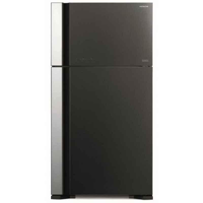 Hitachi RVG710 565L Glass Black Inverter Refrigerator, RVG710PUK7GBK