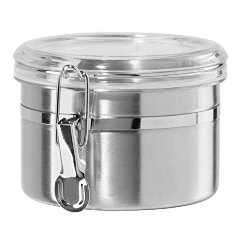 Oggi 26 Oz Stainless Steel Clamp Canister with Clear Lid