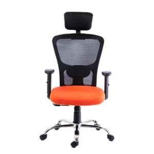 Bluebell Golf Ergonomic High Back Black & Orange Revolving Chair, BBVS01-EL03