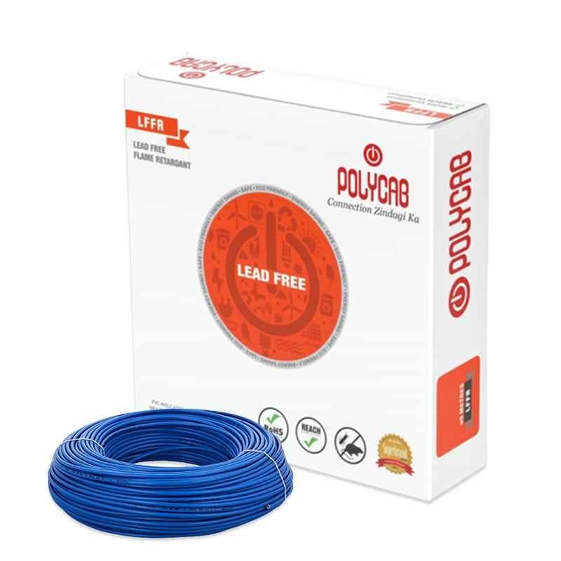 Polycab 2.5 Sqmm 90m Blue Single Core FRLF Multistrand PVC Insulated Unsheathed Industrial Cable