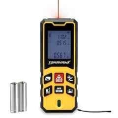 Tomahawk 80m Plastic Yellow Laser Distance Meter with Laser Class 2, LCD Display, Batteries & Hand Strap, TLM-O-80