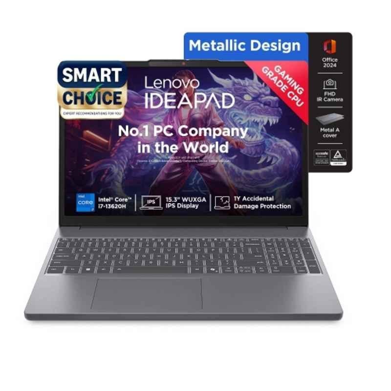 Lenovo IdeaPad Slim 3 Luna Grey Laptop with 13th Gen Intel Core i7-13620H/16GB/512GB SSD/Win 11 & 15.3 inch WUXGA Display, 83K100RVIN
