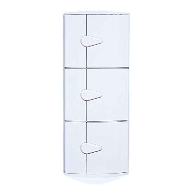 Aquieen Plastic White Corner Cabinet Bathroom Triple Shelve