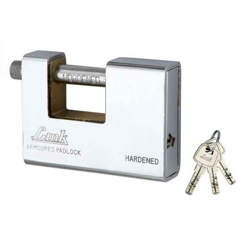 Link 93mm Hi Tech EN-31 BCP Finish Armoured Padlock with 3 Keys