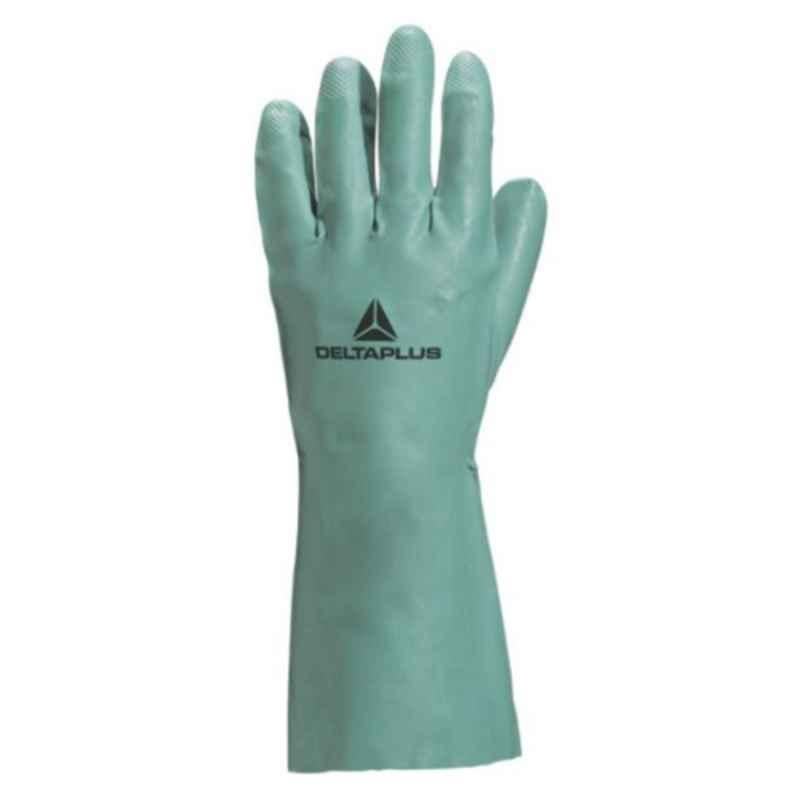 Deltaplus VE 802 30cm Nitrile Green Safety Gloves, Size: 6/7