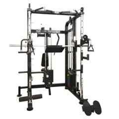GYM24 Equipment 80kg Capacity Alloy Steel Black Multi Functional Trainer Smith Machine & PEC Fly with Rear DELT, GFTS-701