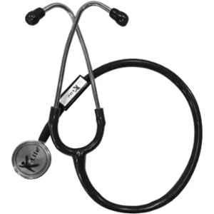 K-Life Brass Bell & Diaphragm Dual Head PVC Black Acoustic Stethoscope, ST-03