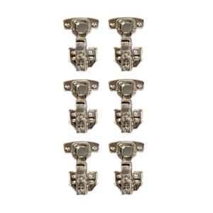 Onmax 6 Pcs 150g Stainless Steel 0 Crank Full Overlay Soft Close Fix Plate Door Hinge Set, SSSCHFIX150-0N2