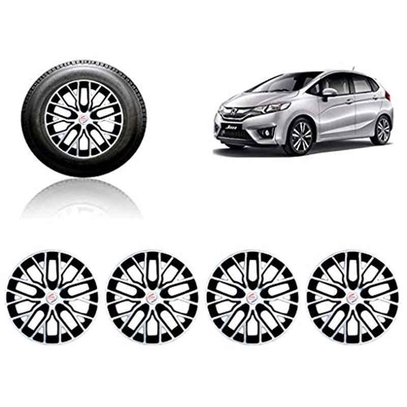 Auto Pearl 4 Pcs 14 inch ABS Silver &a; Black Press Type Fitting Car Wheel Cover Set for Hyundai Jazz-picture-33