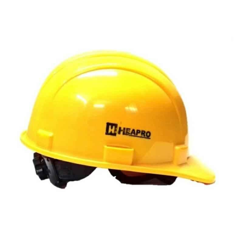 Heapro Yellow Ratchet Type Safety Helmet, HR-001 (Pack of 10)