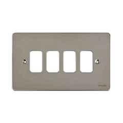 Schneider Electric Zencelo India 4 Module Surround and Gridplate , IN8404C (Pack of 10)