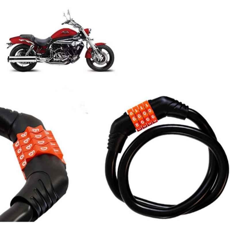 Auto Pearl Black & Orange 4 Digit Anti-Theft Combination Number Lock for Aquila Pro 650