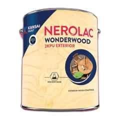 Nerolac Wonderwood 2K PU 4 Litre Clear Glossy Exterior Wood Coating with Weather, UV & Scratch Resistant