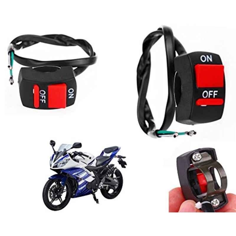 Auto Pearl 7/8 inch 12V Bike Fog Light Handle Bar Switch for Yamaha YZF R15 S