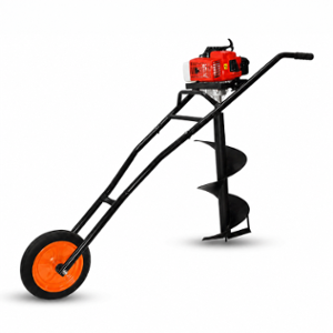 Asha Agri 3HP 63cc 2 Stroke Petrol Operated Earth Auger Machine with 8 & 12 inch Single Spiral Planter Bits for Plantation, Fencing & Post Hole Digging in All Soil Types, AGRI-AEA-263T