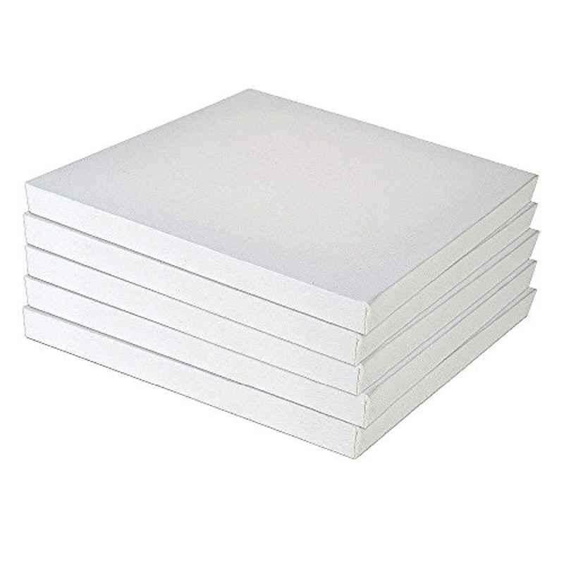 5 Pcs 15x15cm Cotton White Stretchable Art Board Set for Acrylic Oil Paint