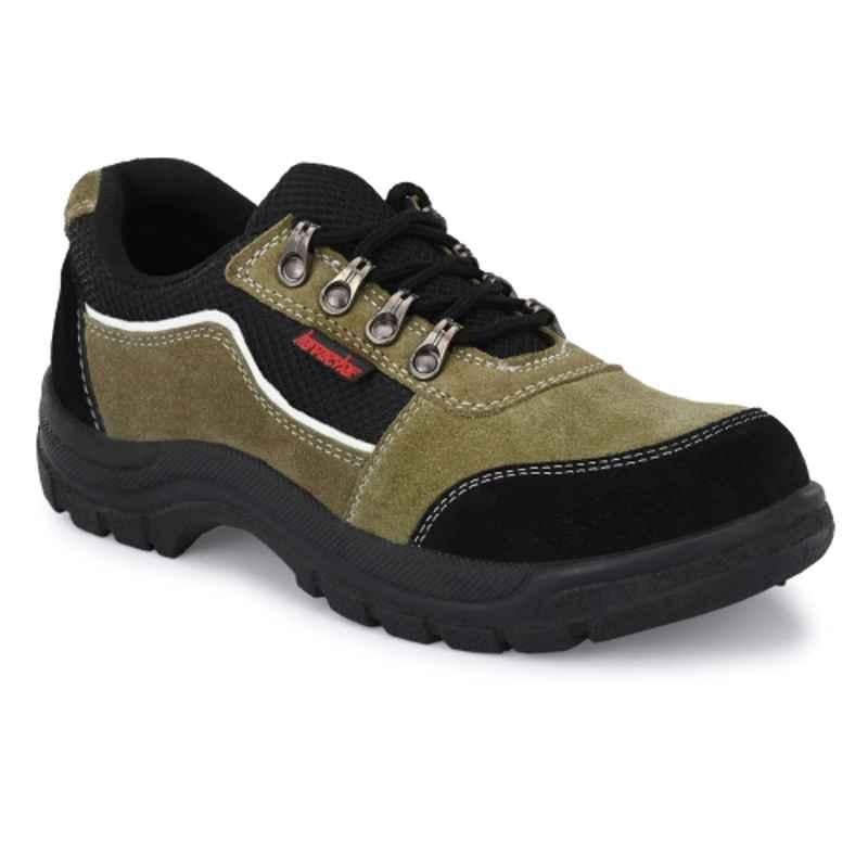 Kavacha S501 Suede Leather PVC Sole Steel Toe Work Safety Shoes with Memory Foam Comfort, Size: 11