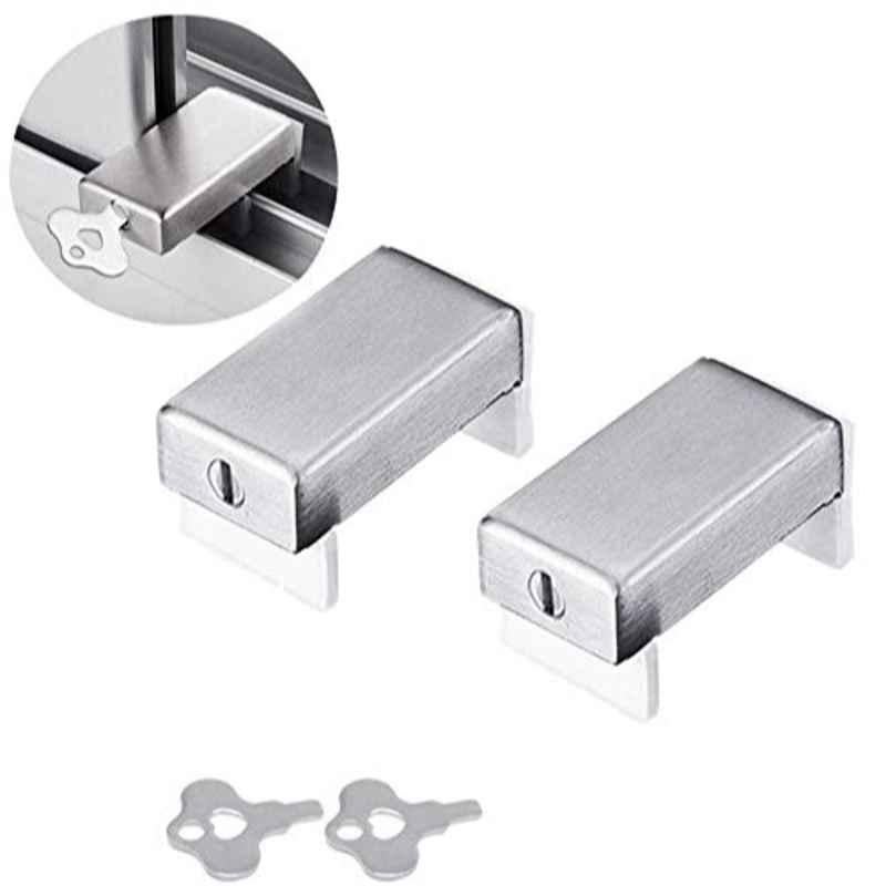 Rubik Aluminium Alloy Sliding Window Door Lock (Pack of 2)