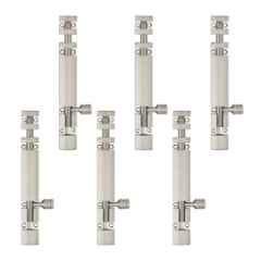 Atom 6 inch Aluminium Satin Finish Heavy Duty Joint-Less Tower Bolt, TB002-06 inch-SS-106 (Pack of 6)