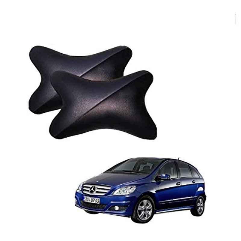 Kozdiko 2 Pcs Memory Foam Grey & Black Car Neck Rest Cushion Pillow Set for Mercedes Benz B-Class Electric