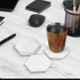 AVA Designz 6 Pcs Marble White Octagonal Coasters Set