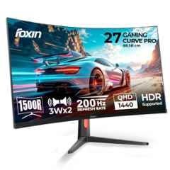 Foxin Phantom Pro 13A1F 27 inch 2560x1440p QHD Black 1500R Curved LED Gaming Monitor with RGB Backlight & Built-in Speakers