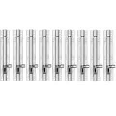 Senkiddpro 165mm Stainless Steel Chrome Finish Push to Close Tower Bolt (Pack of 9)