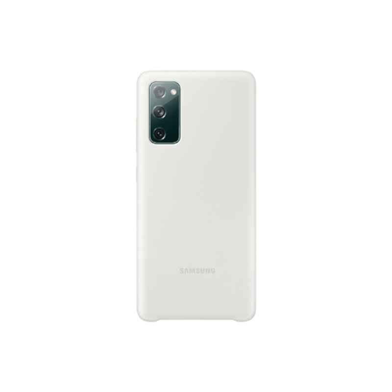 Samsung Silicon White Back Mobile Cover for Galaxy S20 FE, EF-PG780