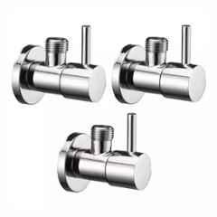 Fastgear Stainless Steel Silver Chrome Finish Angle Valve, FG1788 (Pack of 3)