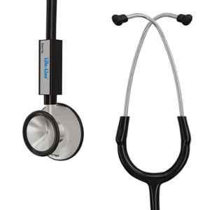 Lifeline Aluminium Black Single Diaphragm Chest Piece Stethoscope with 2 Way Tube, STH012-BL