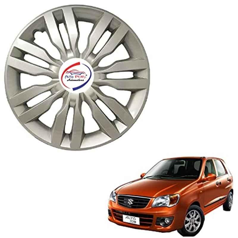 Auto Pearl 4 Pcs 13 inch ABS Silver DZRT4S16 Hubcap Wheel Cover Set with Retention Ring for Maruti Suzuki Alto K10 Old