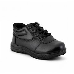 Dyke Rag Plus Leather Steel Toe Black Work Safety Shoes, Size: 9 (Pack of 24)