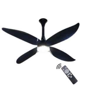 Xuga Avior F8D 34W 350rpm Copper Motor Glossy Black 4 Blade BLDC Ceiling Fan with LED Light, Remote Control & 5 Years Warranty, Sweep: 1200 mm