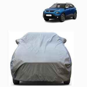 Aarex Auto Polyester Grey 100% Waterproof Car Body Cover with Mirror Pocket, Triple Stitched & Dustproof for Tata Punch 2010-2025 All Models