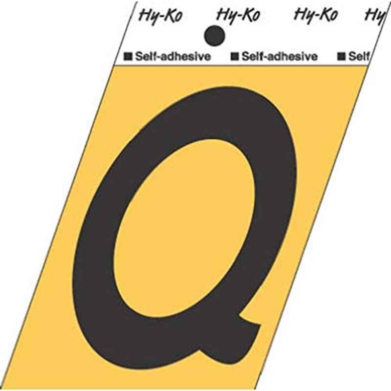 HY-KO GG-25/Q 3-1/2 inch Aluminium Black Adhesive Letter Q, 107172
