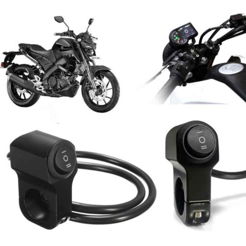 Auto Pearl 12V Aluminium Alloy Black Motorcycle Handlebar Headlight Switch for MT 03 BS6