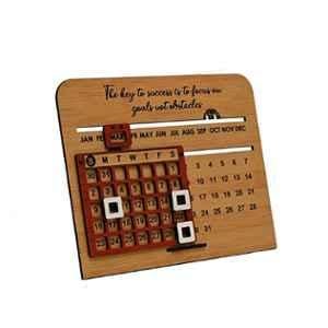 Gift Kya De Wooden Lifetime Infinite Motivational Quote 3D Desk Table Calendar for Office & Home, GKD000154