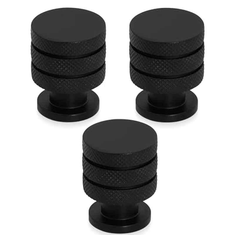 Plantex Knobs for Drawer/Drawer Knobs/Cabinet Knobs/Pull-Push Knobs for Home/Office & Drawers (Pack of 3) Black