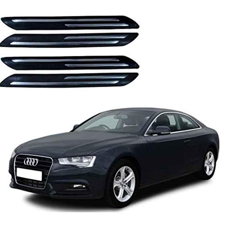 Kozdiko 4 Pcs PVC Black Double Chrome Finish Car Bumper Protector Set for Audi A5