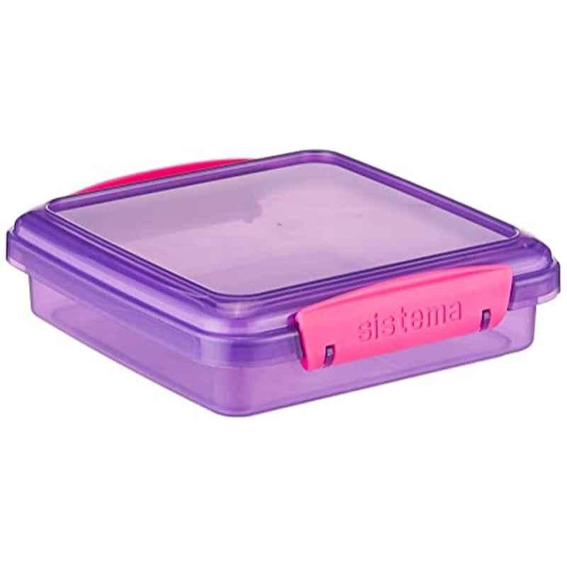 Sistema 450ml Plastic Purple Sandwich Box