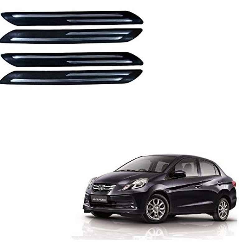 Kozdiko 4 Pcs Double Chrome Bumper Protector Black Set for Honda Amaze