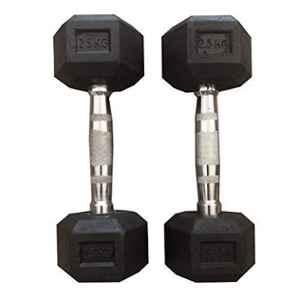 Forgesy 3kg Rubber Black Dumbbell