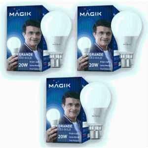 Magik Grande 20W 6500K B22 Cool White LED Bulb (Pack of 3), LUGR020CP4173E3