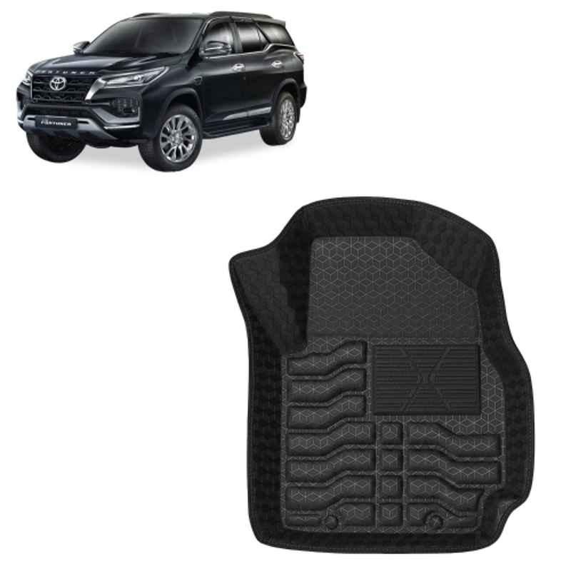 Kingsway 4 Pcs Premium 4.5D 100% Waterproof Tray Shape PVC Black Car Floor Mat Set for Toyota Fortuner Manual 2025 Onwards All Model