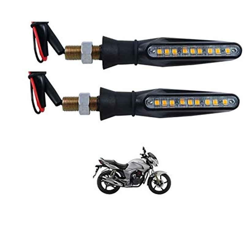 Kozdiko 4 Pcs Plastic Front & Rear Side Sleek Yellow Bike Indicator Set for Hero Hunk