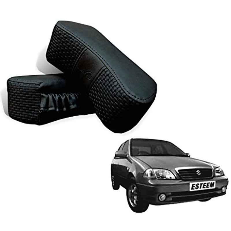 Kozdiko 2 Pcs Memory Foam Black Car Vastra Neck Rest Cushion Set for Maruti Suzuki Esteem, koz_5264