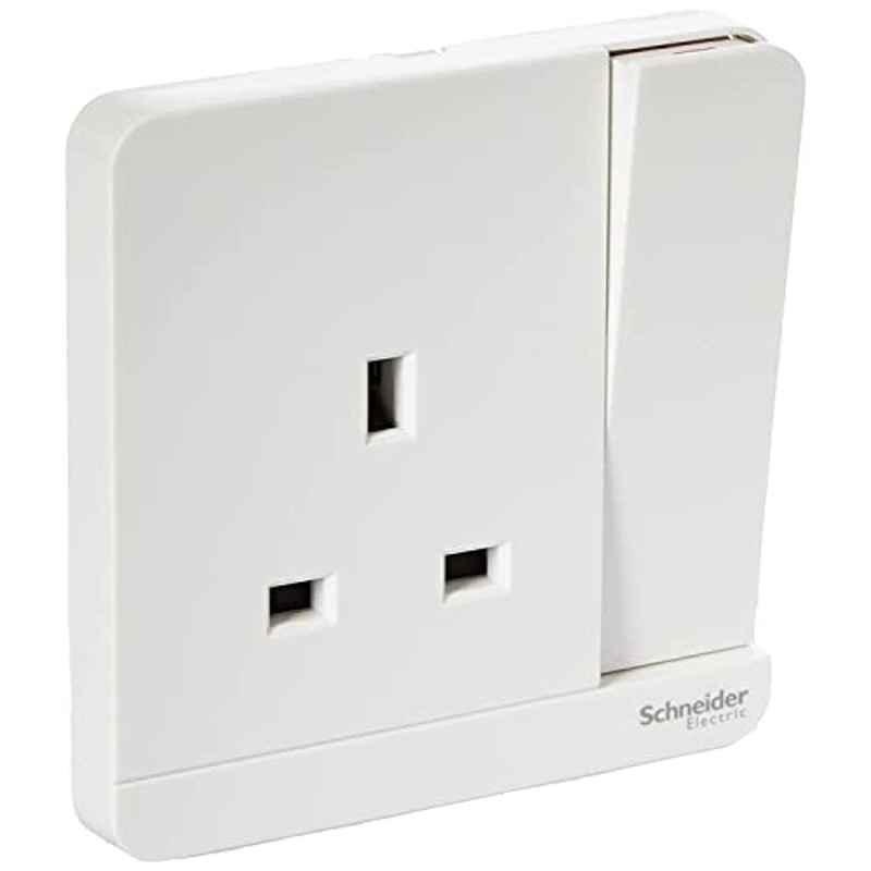Schneider AvatarOn 13A 250V 3P Polycarbonate White Switched Socket, E8315_We_G12